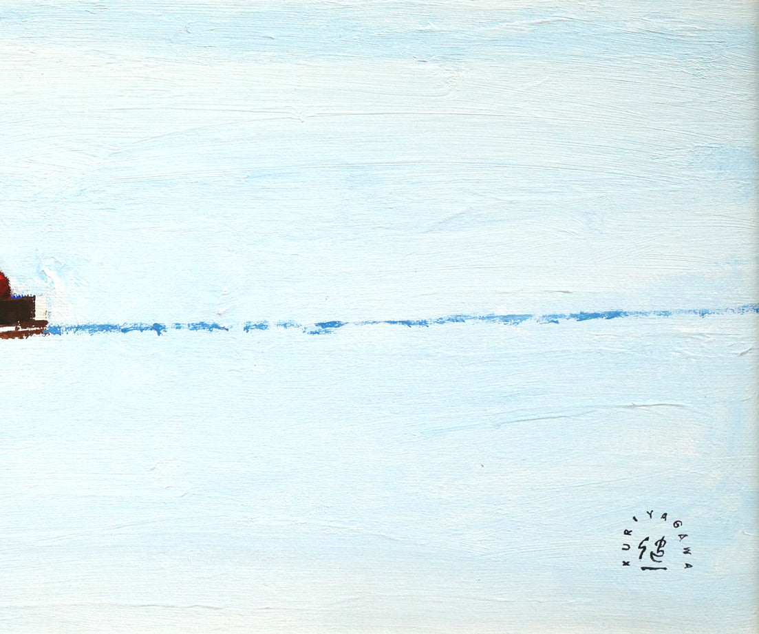 栗谷川健一「鈴の音がゆく(馬橇)」油絵・F6号 拡大画像4