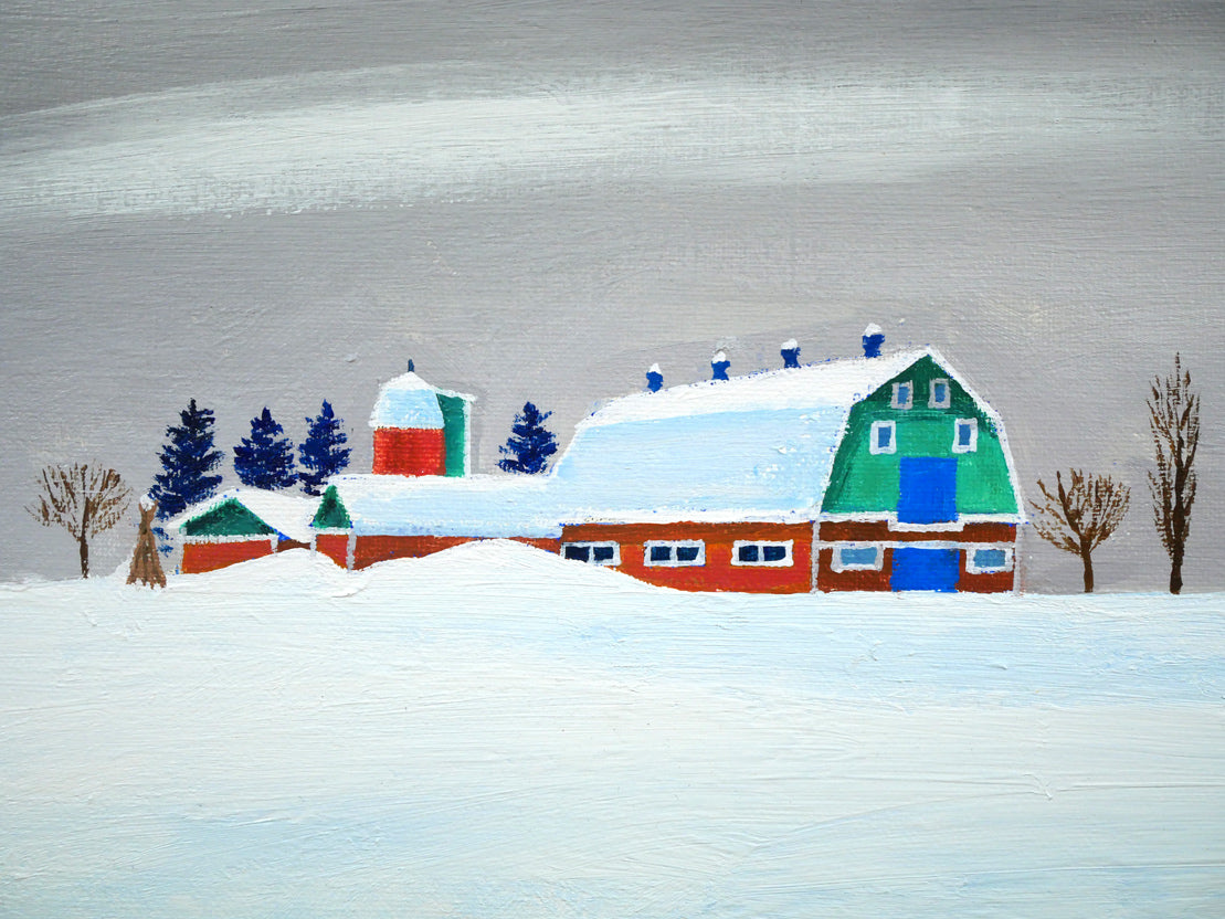 栗谷川健一「鈴の音がゆく(馬橇)」油絵・F6号 拡大画像5