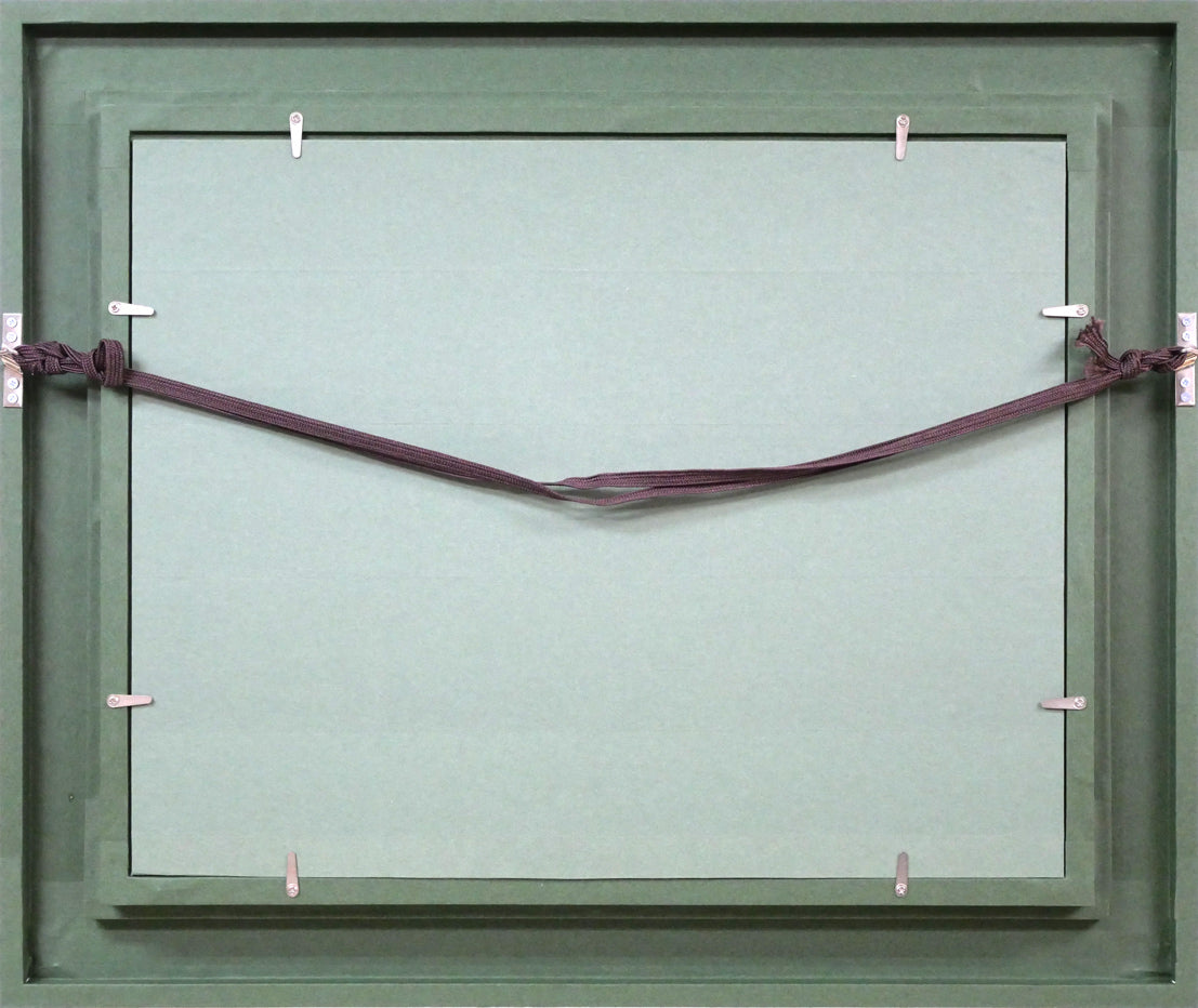 栗谷川健一「鈴の音がゆく(馬橇)」油絵・F6号 額縁裏側画像