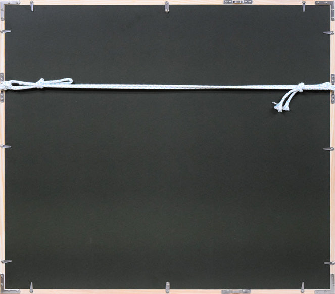 栗谷川健一「教会の街並み(函館)」シルクスクリーン版画 額縁裏側画像