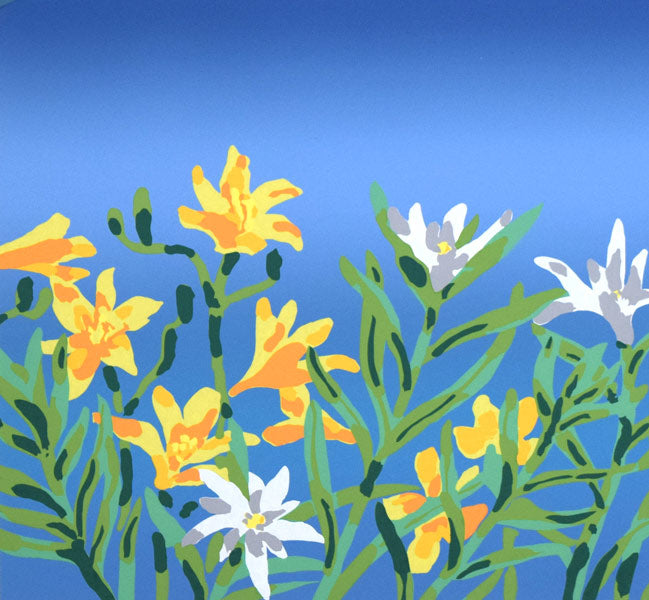 栗谷川健一「利尻富士」シルクスクリーン版画 拡大画像2