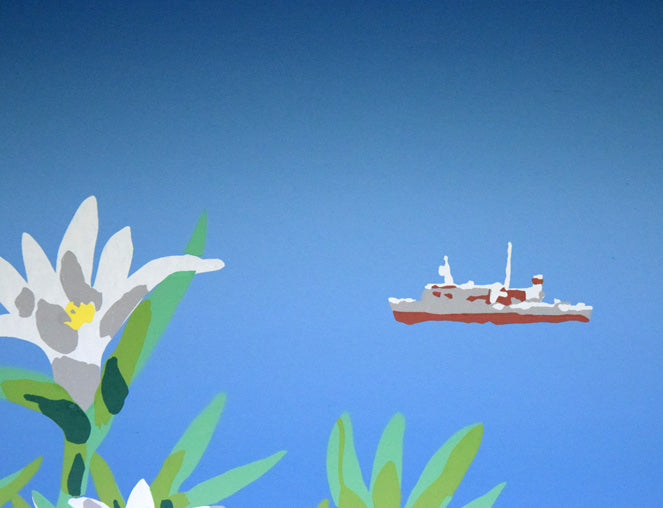 栗谷川健一「利尻富士」シルクスクリーン版画 拡大画像4