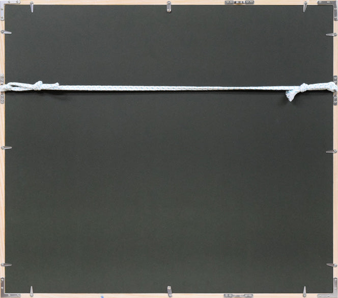 栗谷川健一「利尻富士」シルクスクリーン版画 額縁裏側画像