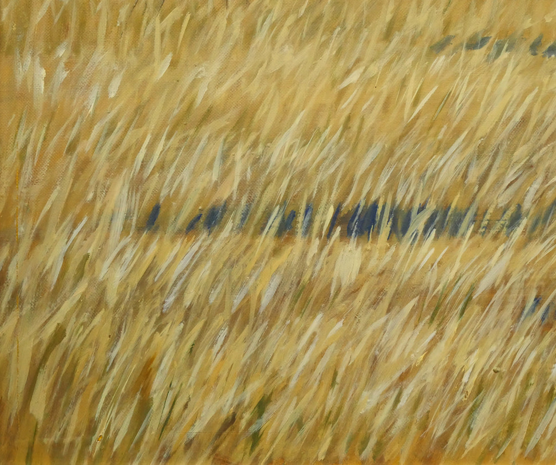 栗谷川健一「湿原の鶴(釧路)」油絵・F10号 拡大画像4