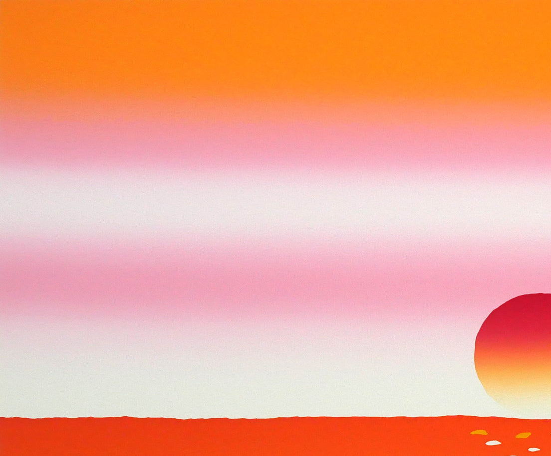 栗谷川健一「旅立ち近く(濤佛湖・白鳥公園)」シルクスクリーン版画 拡大画像1