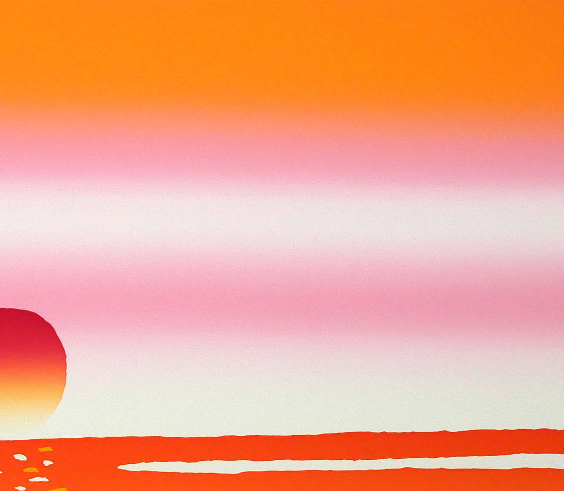 栗谷川健一「旅立ち近く(濤佛湖・白鳥公園)」シルクスクリーン版画 拡大画像2