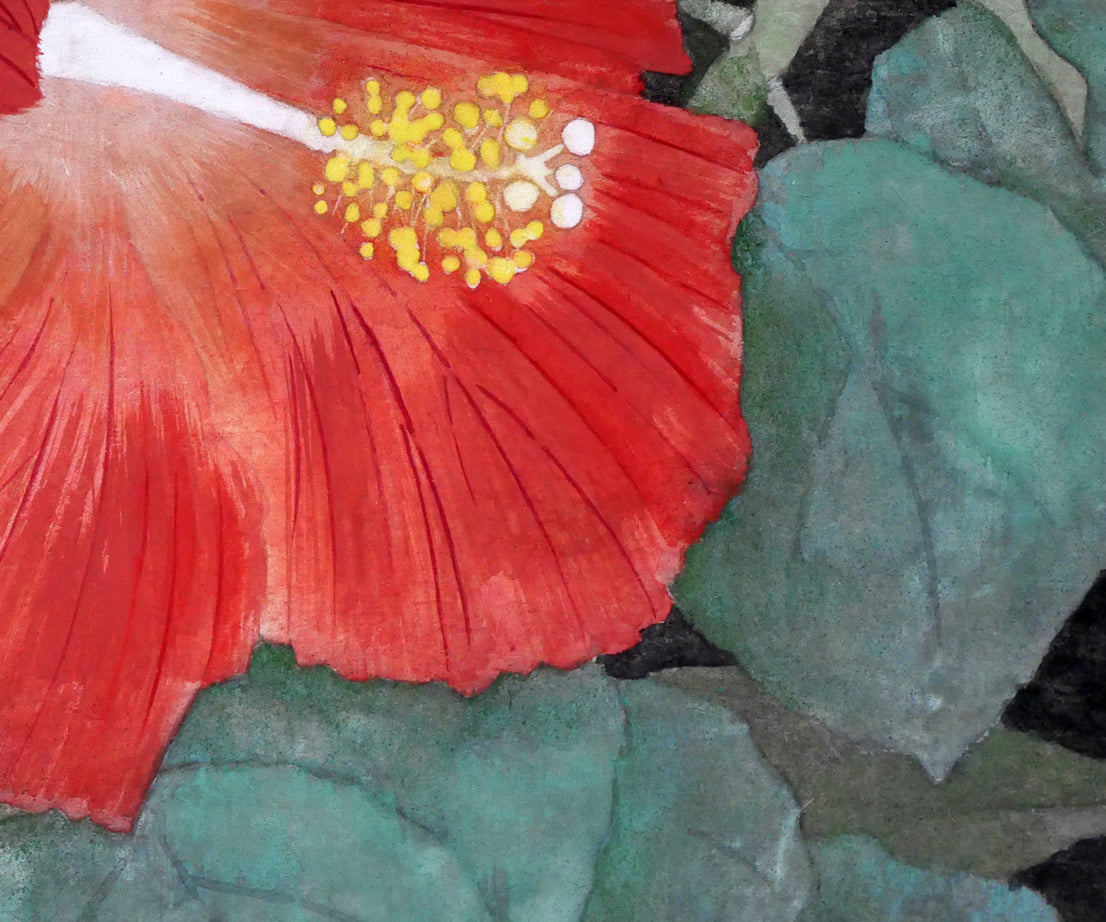 黒光茂明「ハイビスカス」日本画・SM 拡大画像4