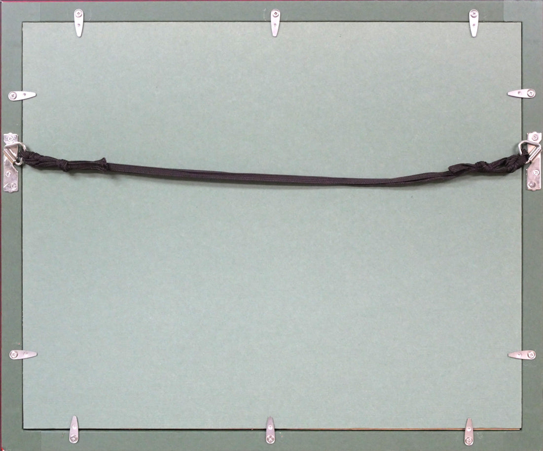 黒光茂明「ハイビスカス」日本画・SM 額縁裏側画像