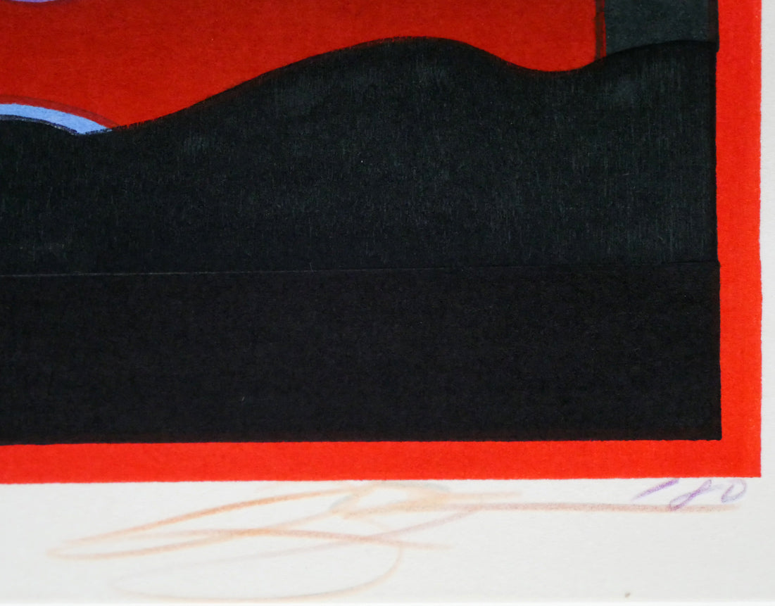 黒崎彰「Melancholy B」木版画 本人直筆サイン、年記(1980年作)