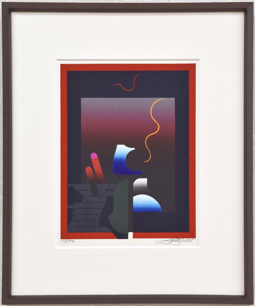 黒崎彰「人間と地球」木版画