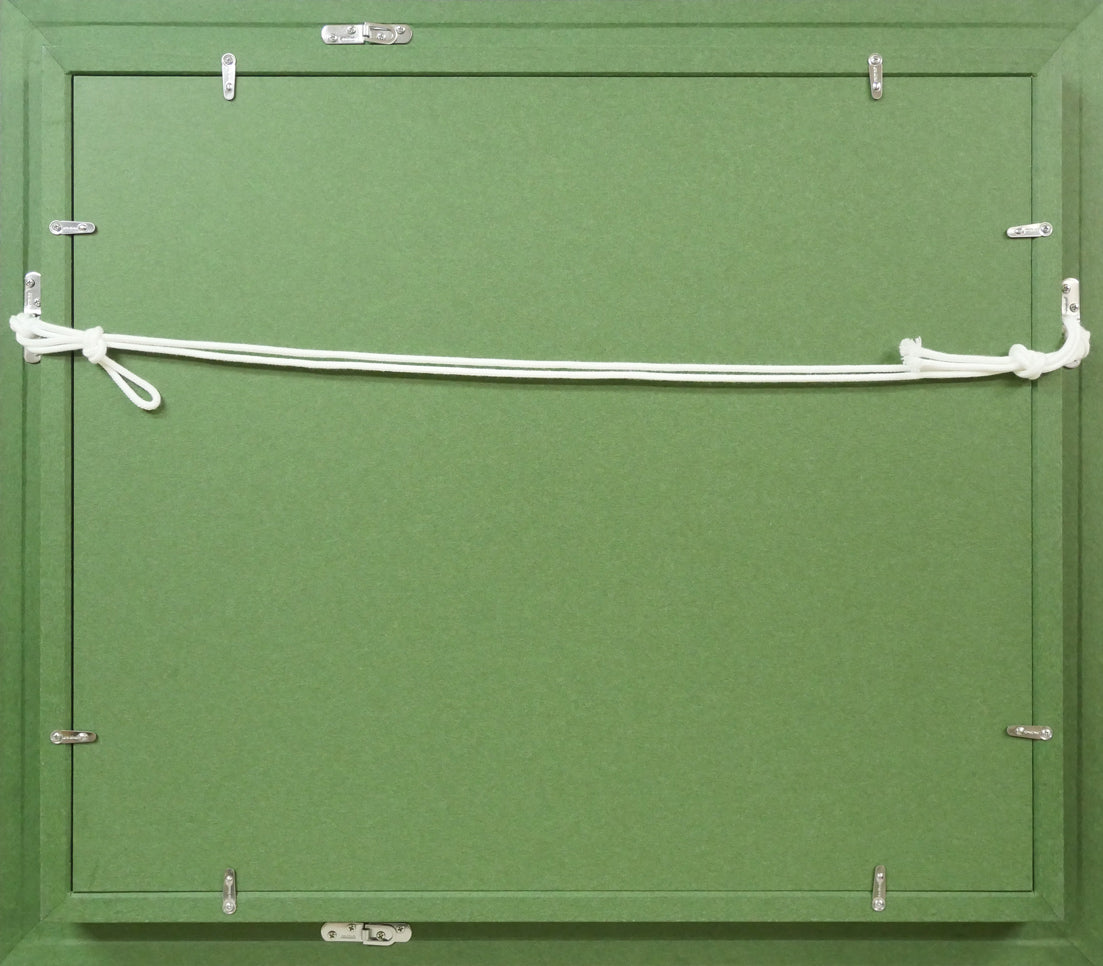 黒沢信男「冬陽(北海道庁)」油絵・F8号 額縁裏側画像