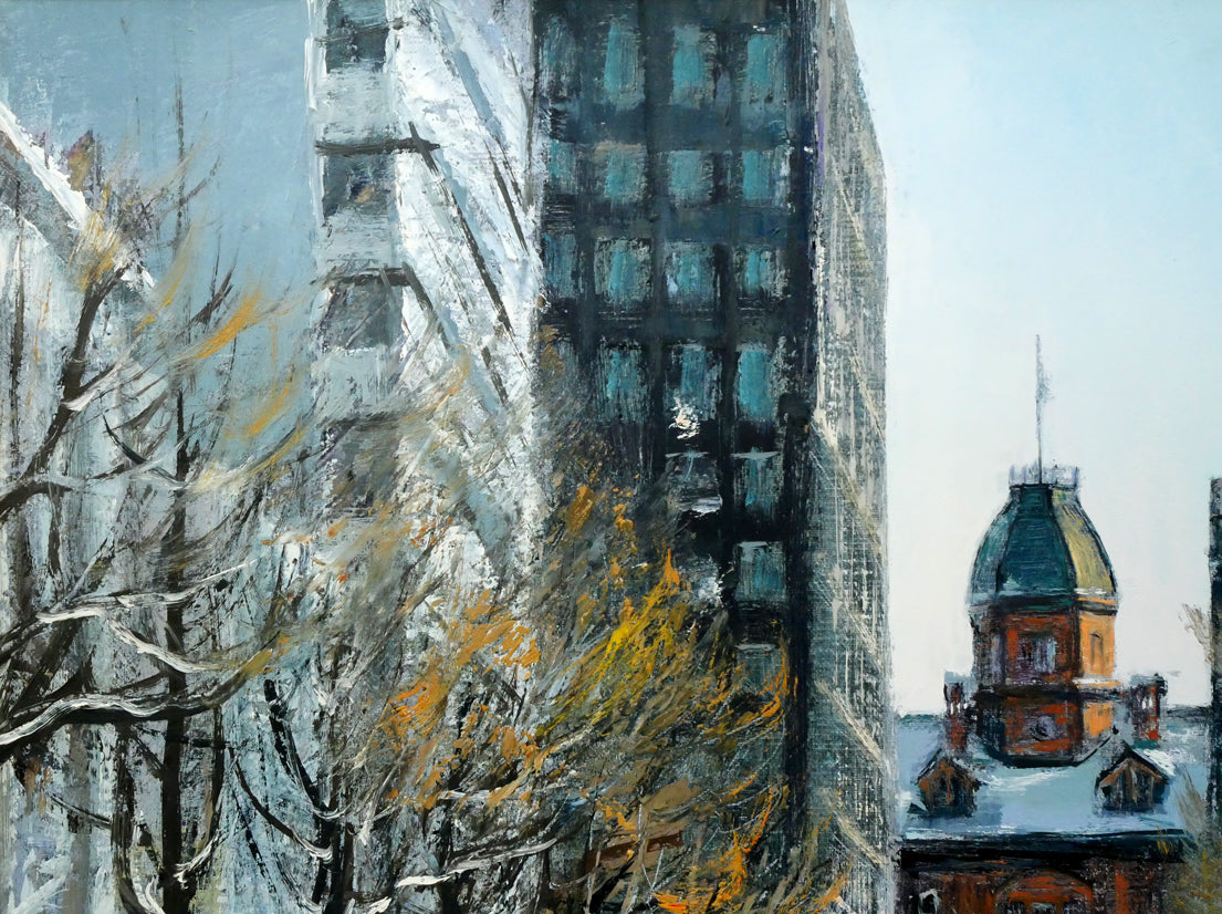 黒沢信男「冬陽(北海道庁)」油絵・F8号 拡大画像1