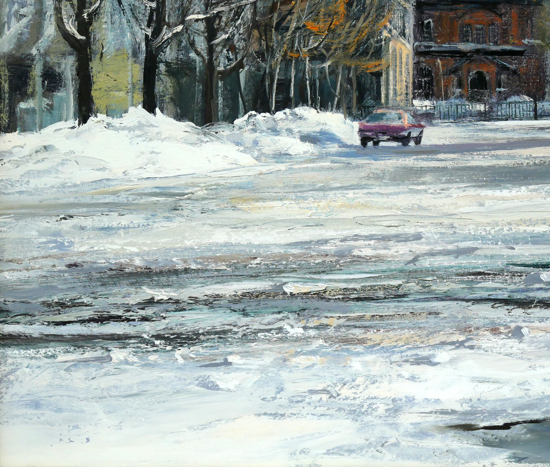 黒沢信男「冬陽(北海道庁)」油絵・F8号 拡大画像4