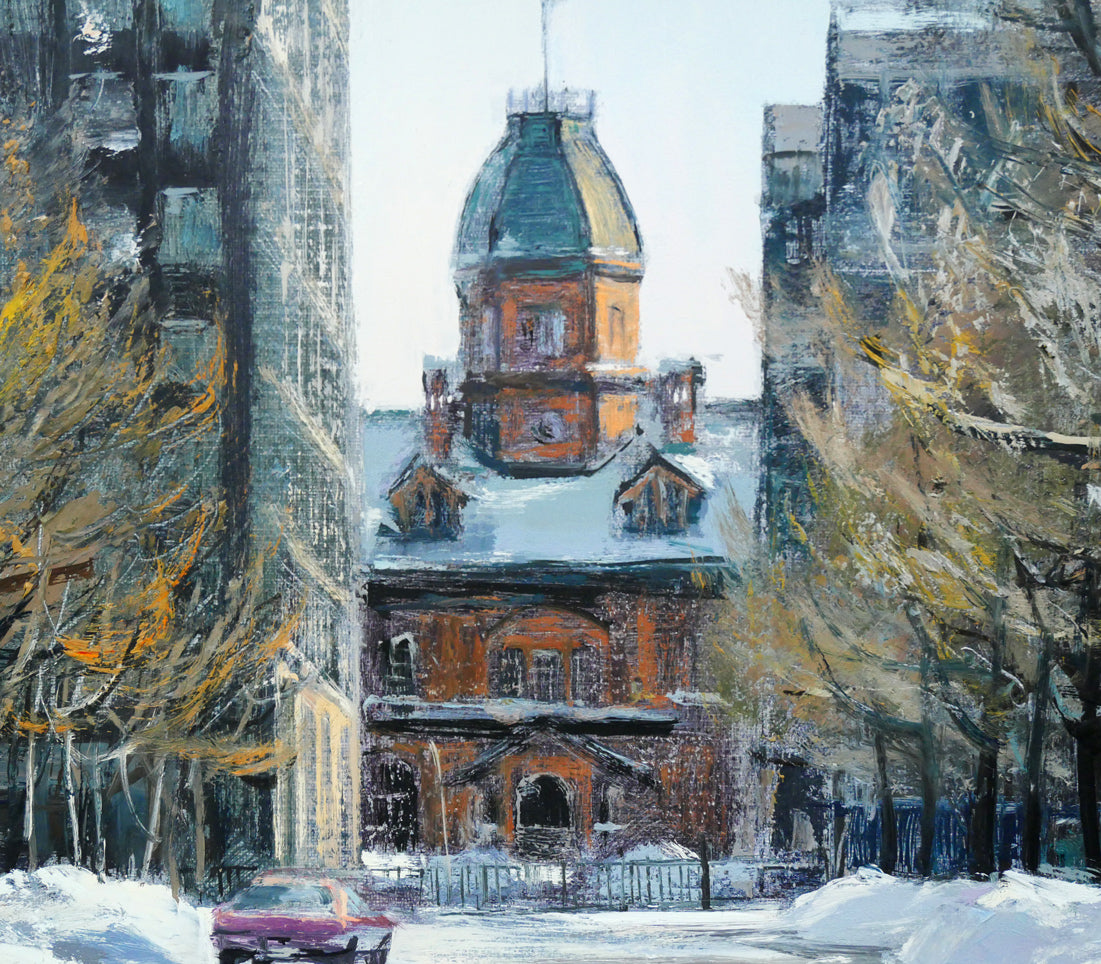 黒沢信男「冬陽(北海道庁)」油絵・F8号 拡大画像2