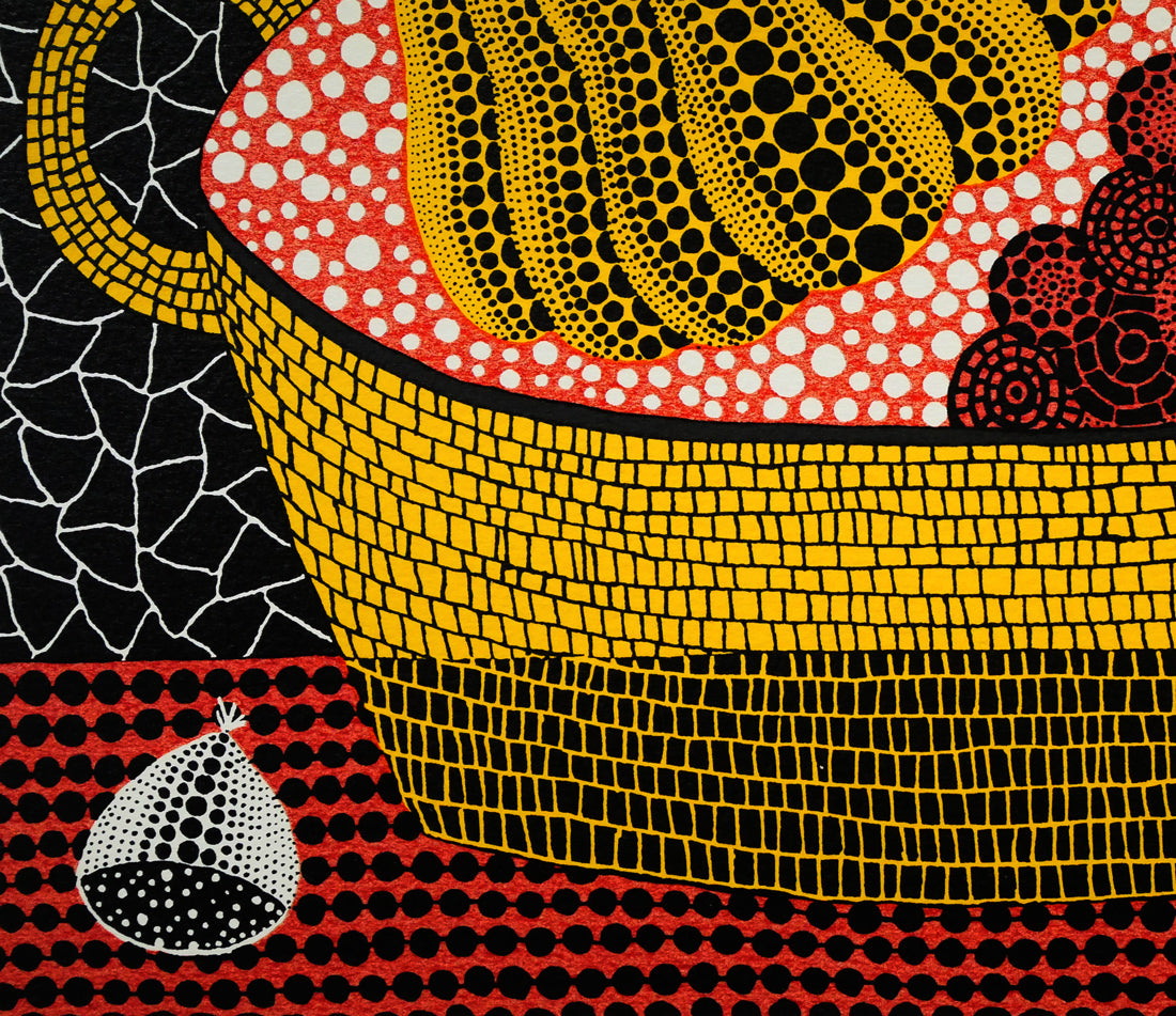 草間彌生「かぼちゃと果物」シルクスクリーン版画 拡大画像3