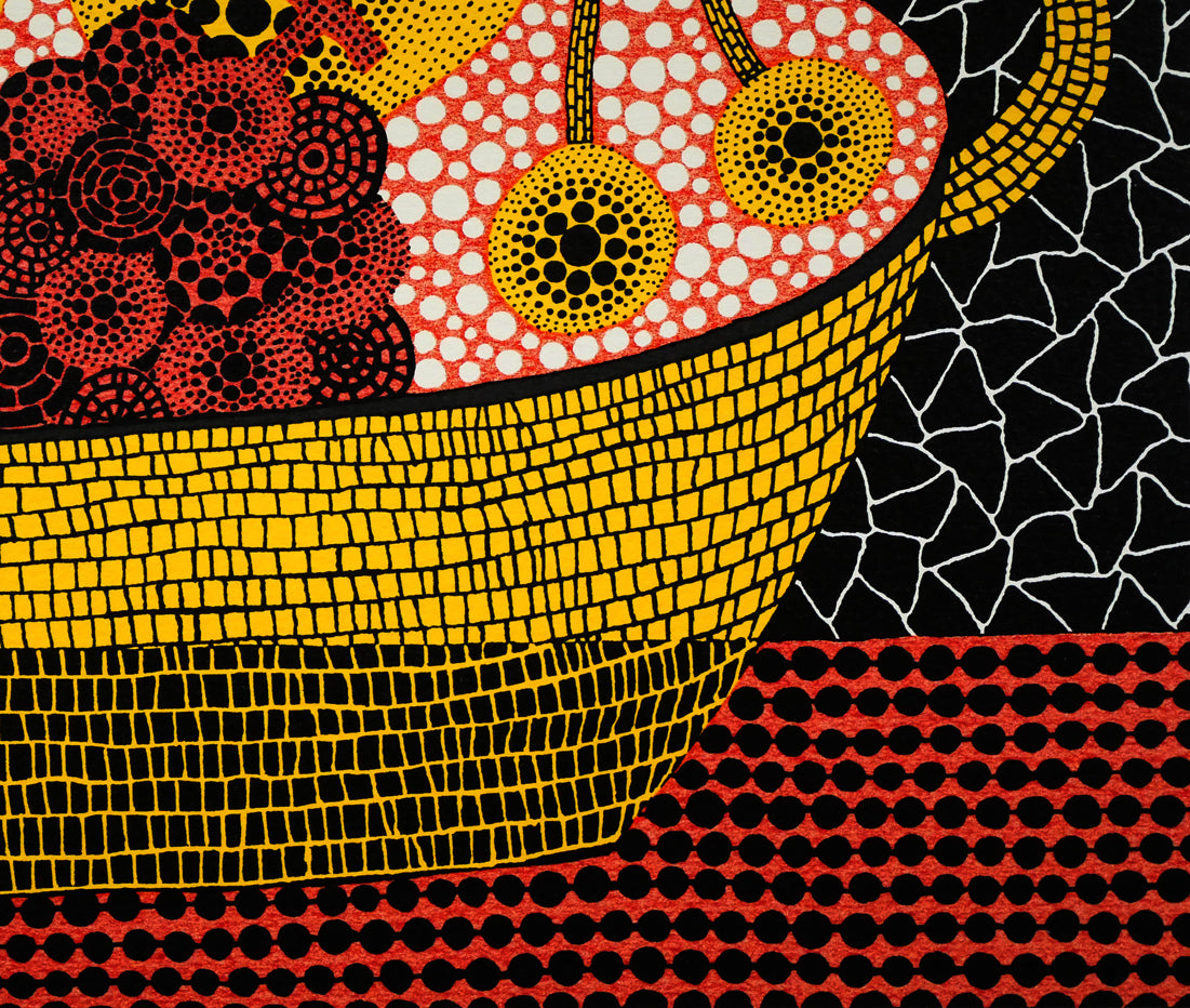 草間彌生「かぼちゃと果物」シルクスクリーン版画 拡大画像4