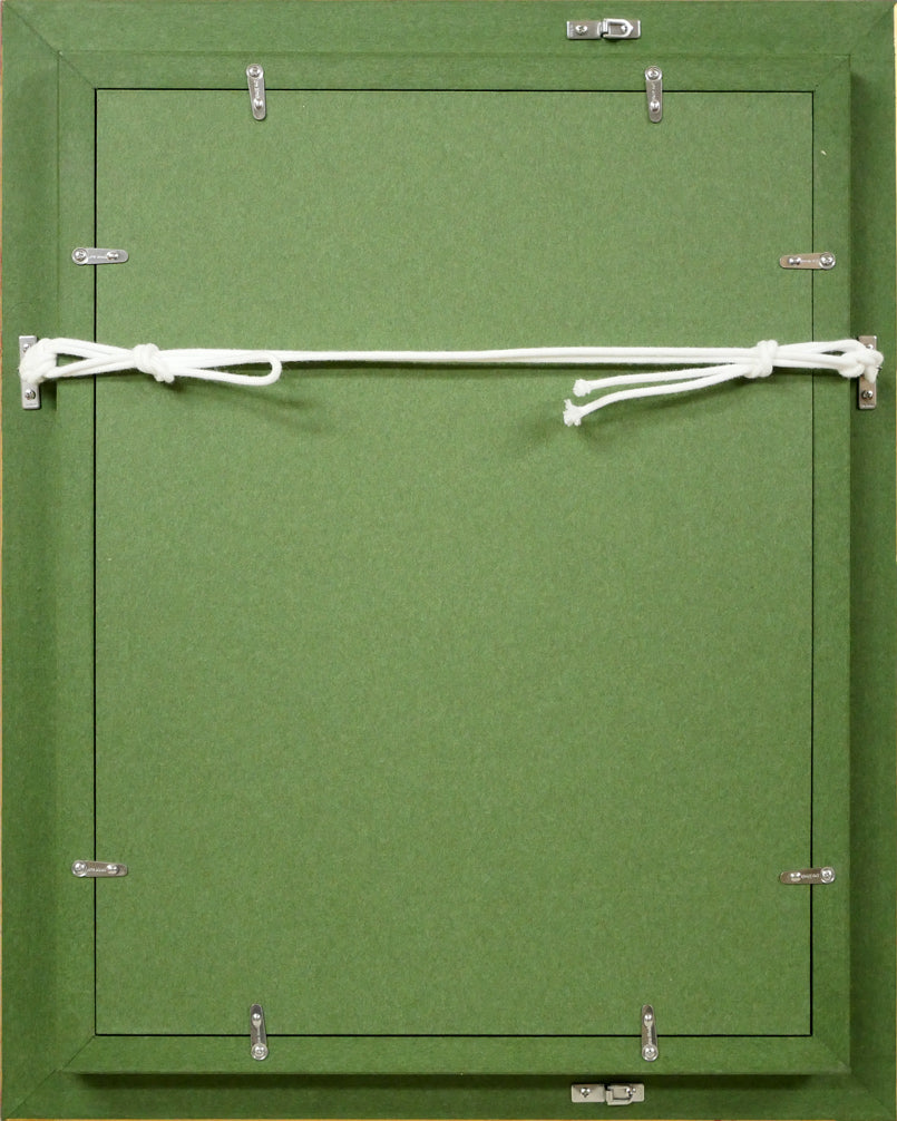 串田都美雄「語り」油絵・F4号 額縁裏側画像