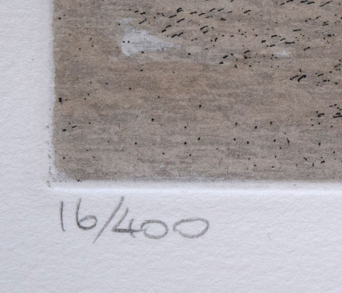 キャロル コレット (Carol COLLETTE)「White Fence」銅版画に手彩色 限定番号(ed,16/400)