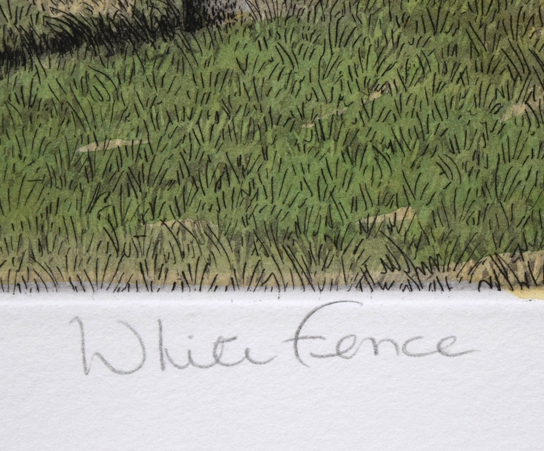 キャロル コレット (Carol COLLETTE)「White Fence」銅版画に手彩色 タイトル拡大画像
