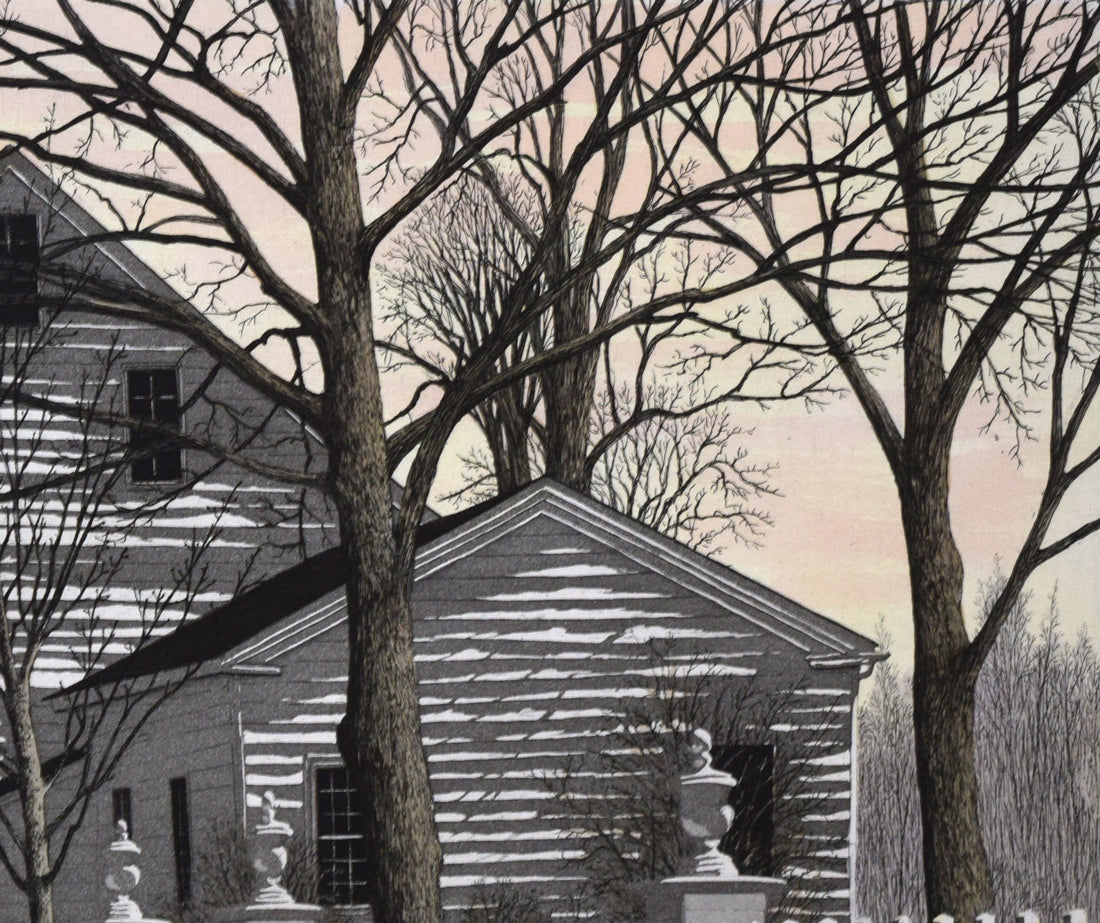 キャロル コレット (Carol COLLETTE)「White Fence」銅版画に手彩色 拡大画像2