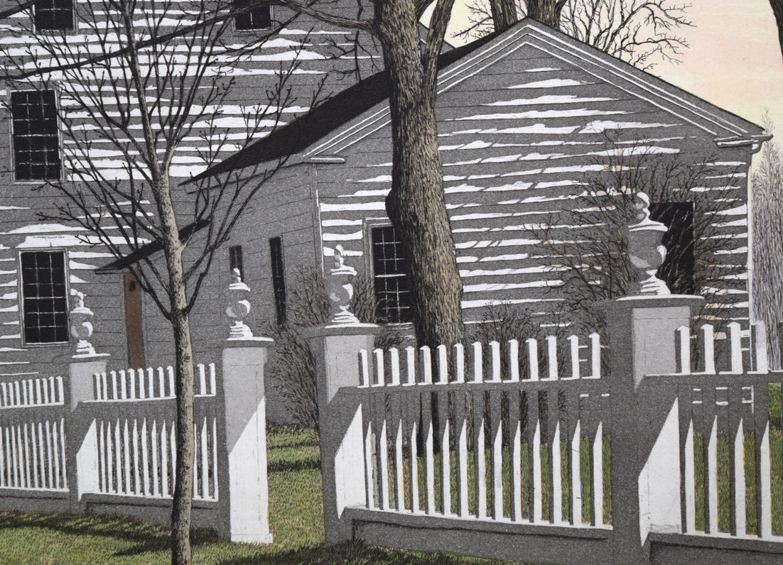 キャロル コレット (Carol COLLETTE)「White Fence」銅版画に手彩色 拡大画像4