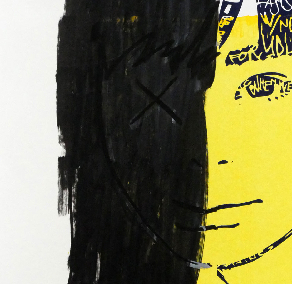 KYNE・内田洋一朗の合作「Untitled」シルクスクリーン版画に手彩色(黒マーカー) 拡大画像4