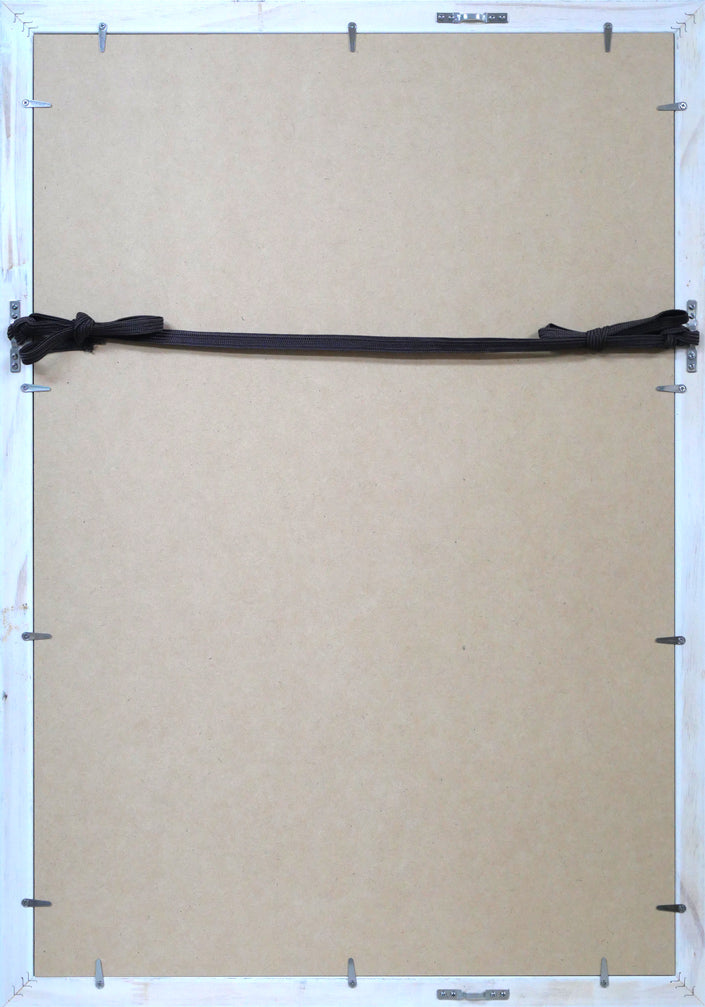 KYNE・内田洋一朗の合作「Untitled」シルクスクリーン版画に手彩色(黒マーカー) 額縁裏側画像