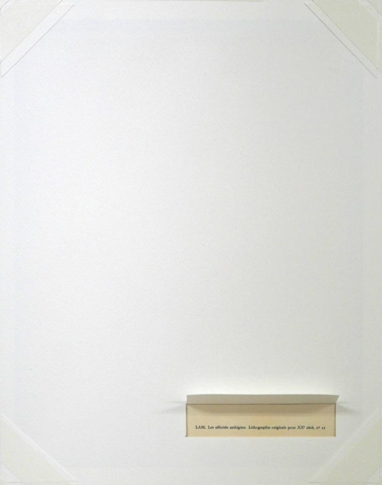 ウィフレド ラム(Wifredo LAM)「Les affinités ambigues」オリジナルリトグラフ 作品裏側画像