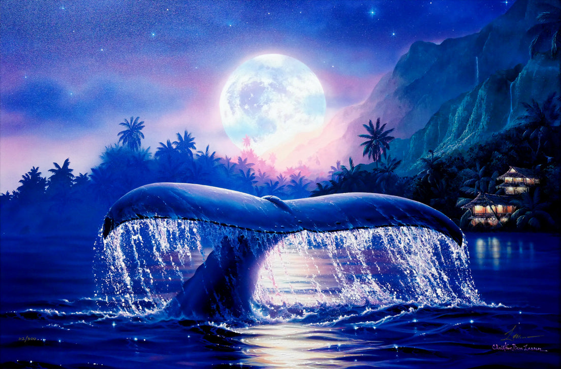 クリスチャン ラッセン(Christian Lassen)「エンシャントミステリー」キャンバスにミクスドメディア版画・手彩色 作品全体画像