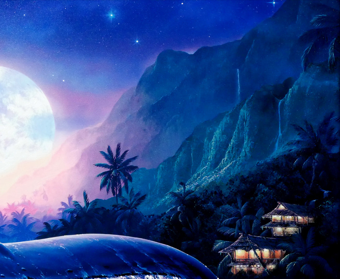 クリスチャン ラッセン(Christian Lassen)「エンシャントミステリー」キャンバスにミクスドメディア版画・手彩色 拡大画像3