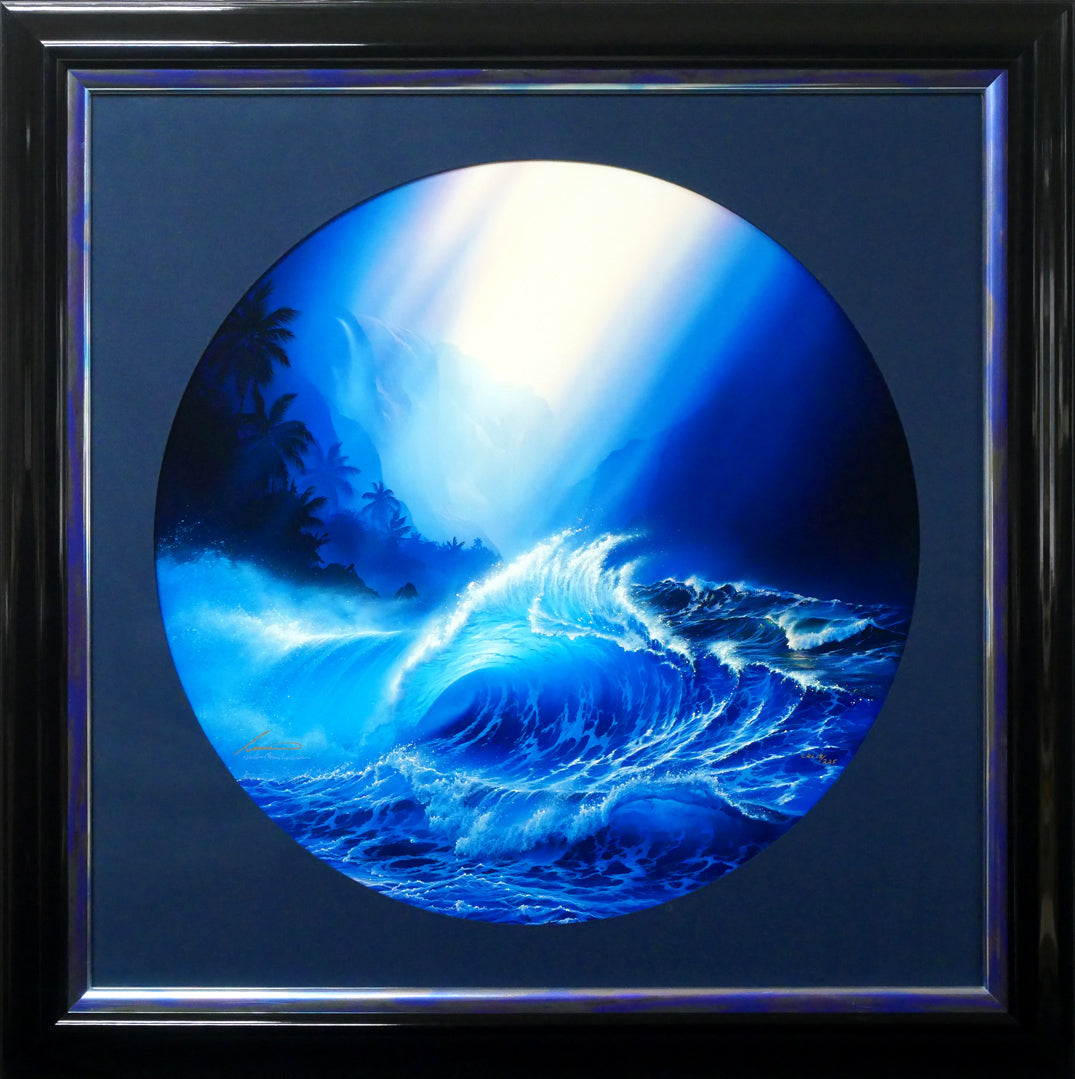 クリスチャン ラッセン(Christian Lassen)「インディゴナイト」キャンバスにミクスドメディア版画・手彩色