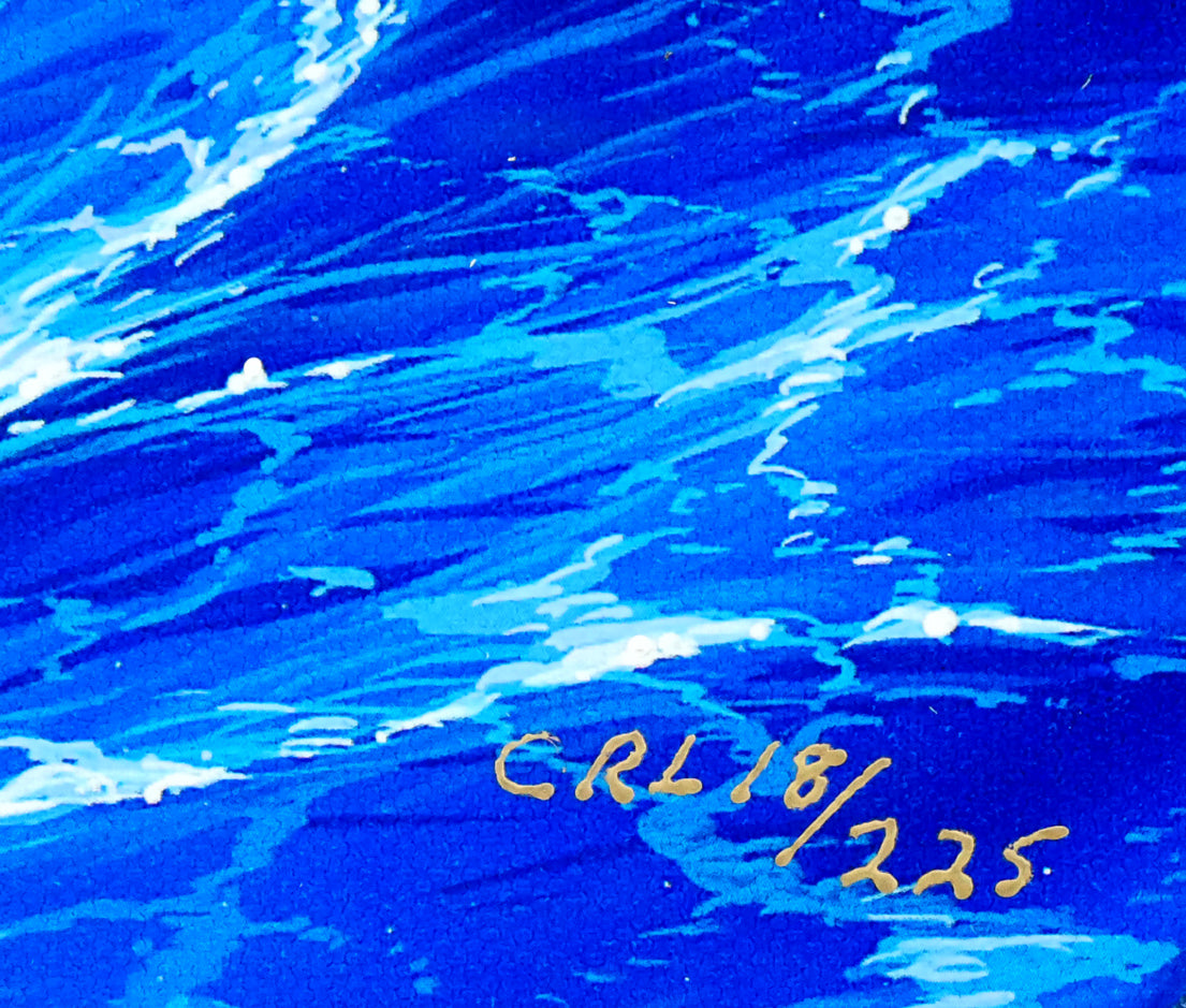 クリスチャン ラッセン(Christian Lassen)「インディゴナイト」キャンバスにミクスドメディア版画・手彩色 限定番号(ed,CRL18/225)