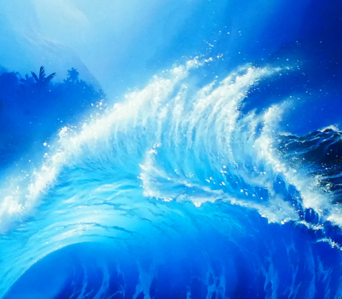 クリスチャン ラッセン(Christian Lassen)「インディゴナイト」キャンバスにミクスドメディア版画・手彩色 拡大画像2