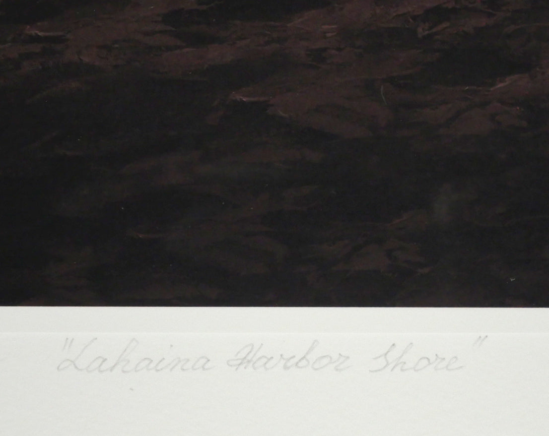 クリスチャン ラッセン(Christian Lassen)「ラハイナハーバーショア(クアドラドーン)S」ミクスドメディア版画 タイトル