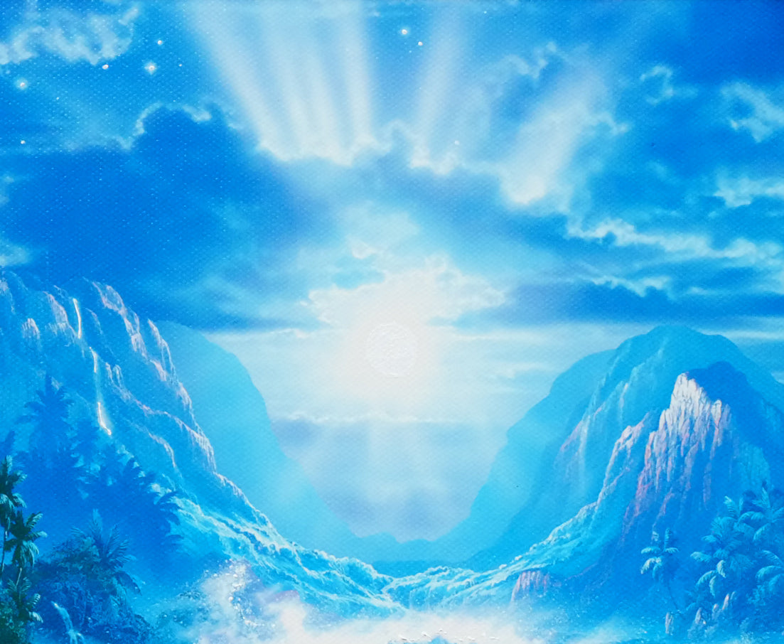 クリスチャン ラッセン(Christian Lassen)「セレニティ(ハワイ販売品)」キャンバスにミクスドメディア版画・手彩色 拡大画像2