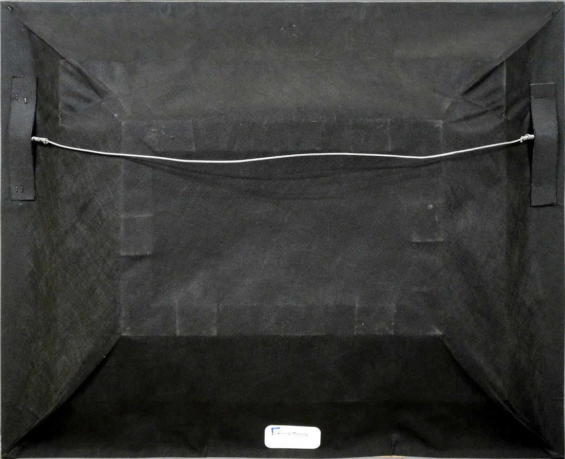 クリスチャン ラッセン(Christian Lassen)「セレニティ(ハワイ販売品)」キャンバスにミクスドメディア版画・手彩色 額縁裏側画像