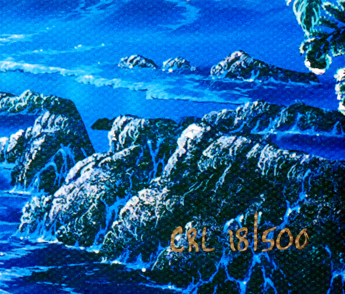 クリスチャン ラッセン(Christian Lassen)「セレニティ(ハワイ販売品)」キャンバスにミクスドメディア版画・手彩色 限定番号(ed,CRL18/500)