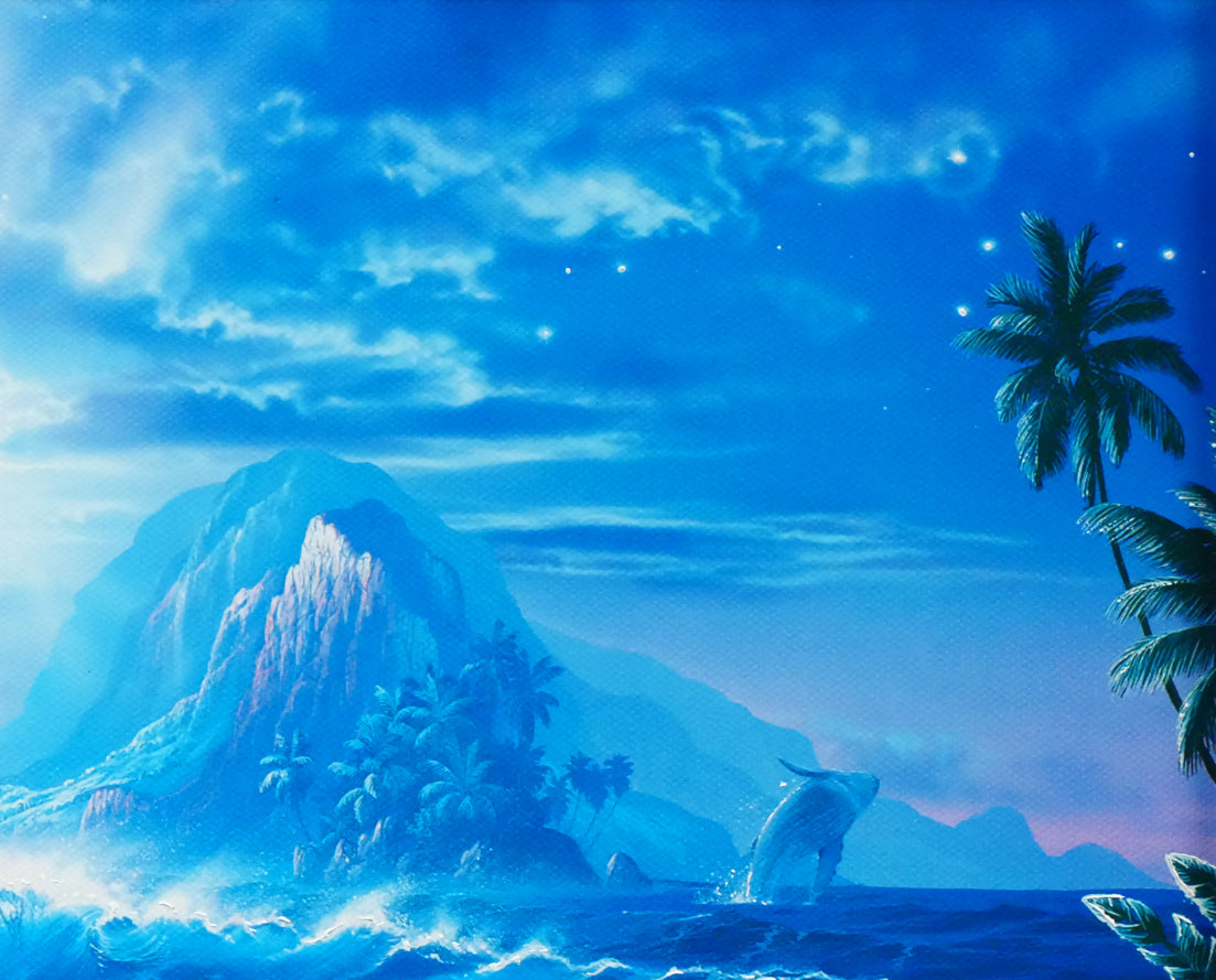 クリスチャン ラッセン(Christian Lassen)「セレニティ(ハワイ販売品)」キャンバスにミクスドメディア版画・手彩色 拡大画像3