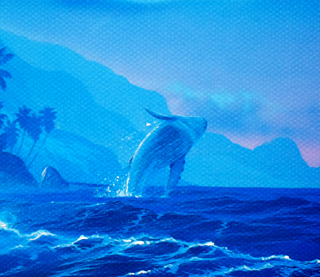 クリスチャン ラッセン(Christian Lassen)「セレニティ(ハワイ販売品)」キャンバスにミクスドメディア版画・手彩色 拡大画像7