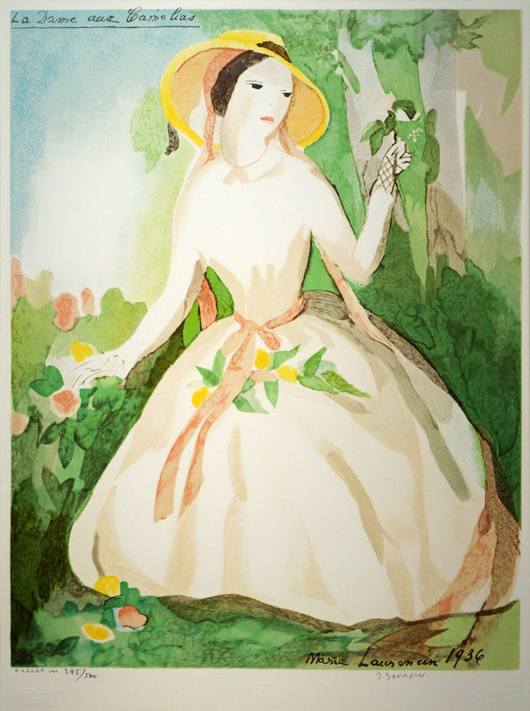 マリー ローランサン(Marie Laurencin)「椿姫・9」リトグラフ 作品全体画像