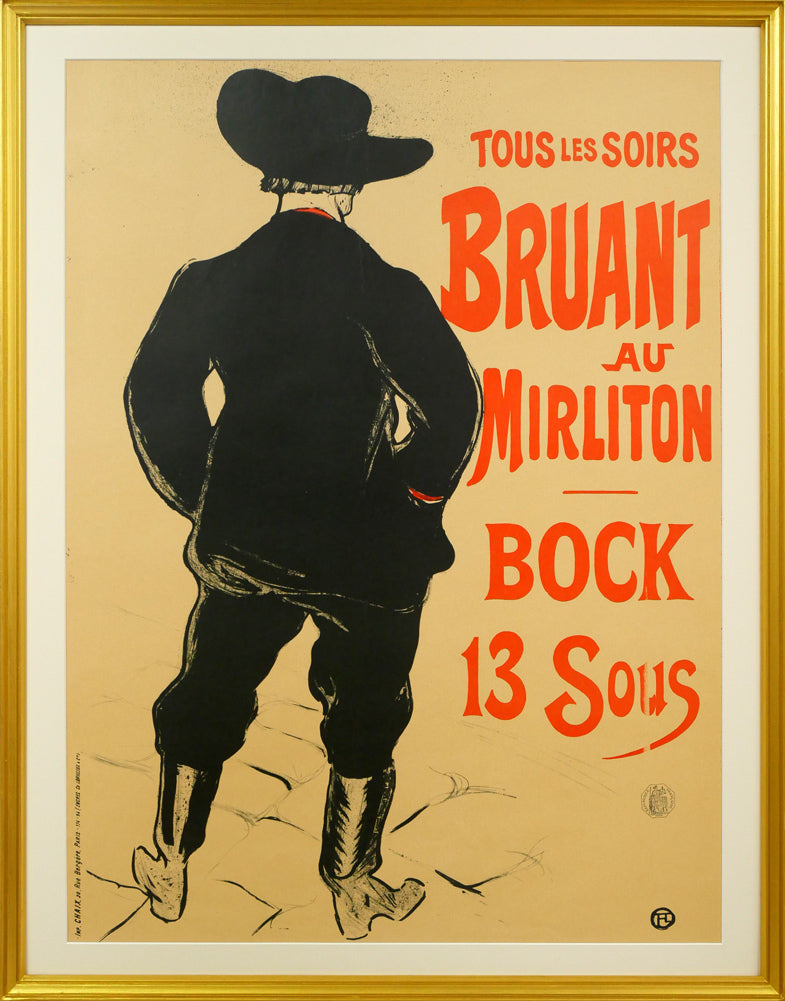 アンリ・ド・トゥールーズ=ロートレック(Henri de TOULOUSE=LAUTREC)「Aristide Bruant」リトポスター
