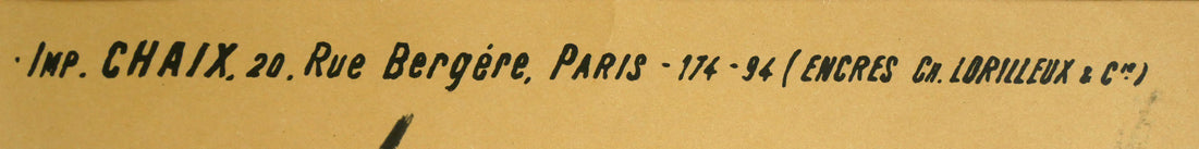 アンリ・ド・トゥールーズ=ロートレック(Henri de TOULOUSE=LAUTREC)「Aristide Bruant」リトポスター 版上文章部分拡大画像