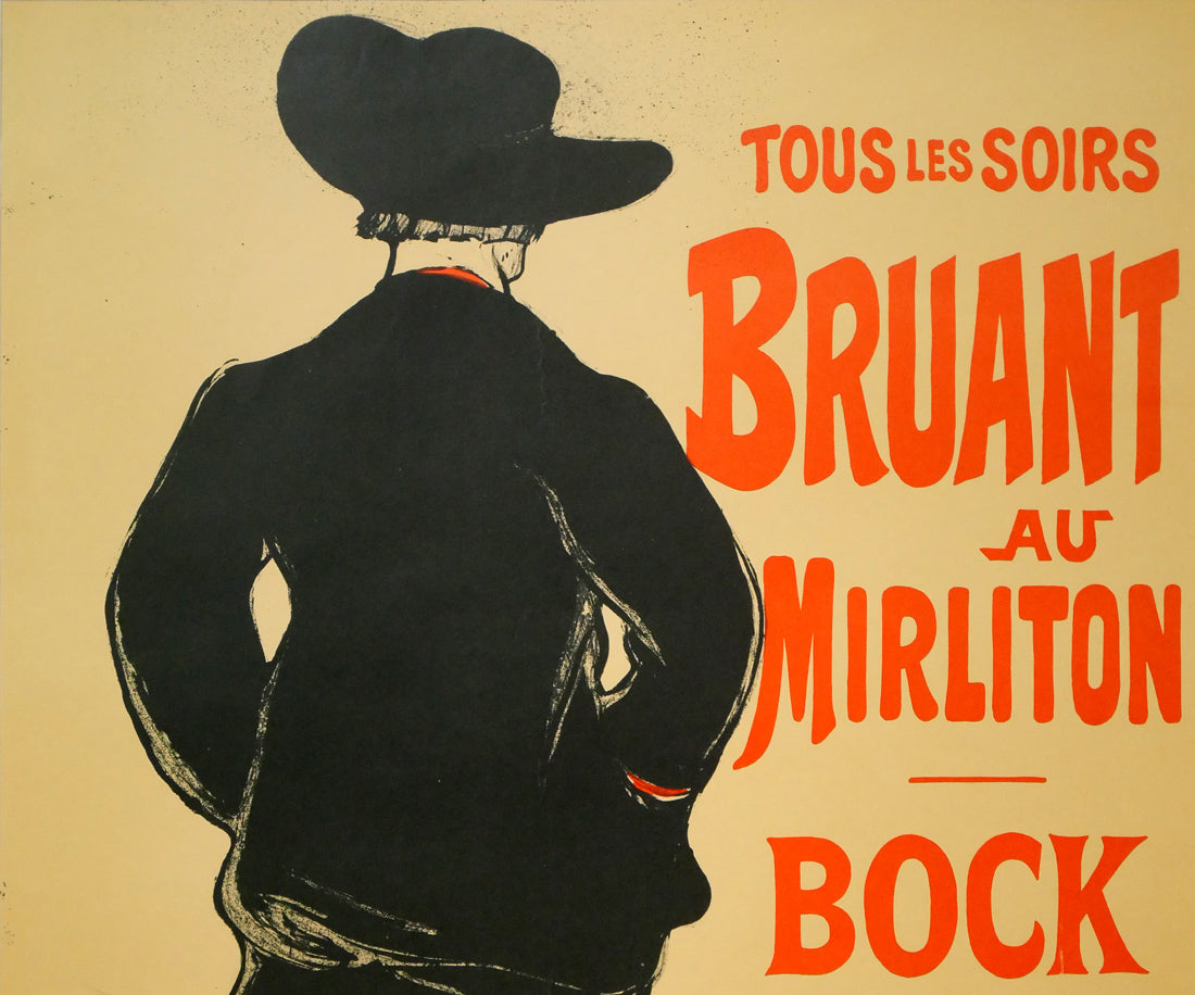 アンリ・ド・トゥールーズ=ロートレック(Henri de TOULOUSE=LAUTREC)「Aristide Bruant」リトポスター 拡大画像1