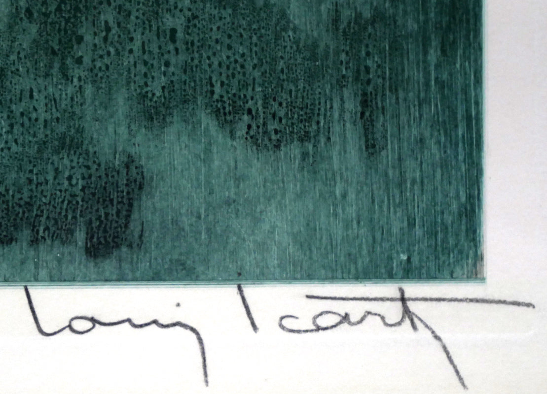 ルイ・イカール「二人の美人(Two Beauties)」エッチング・アクアチントに手彩色 本人直筆鉛筆サイン画像