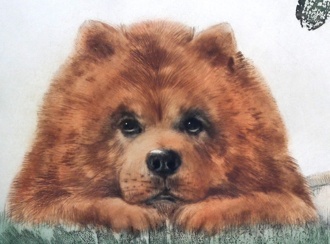 ルイ・イカール「二人の美人(Two Beauties)」エッチング・アクアチントに手彩色 拡大画像3