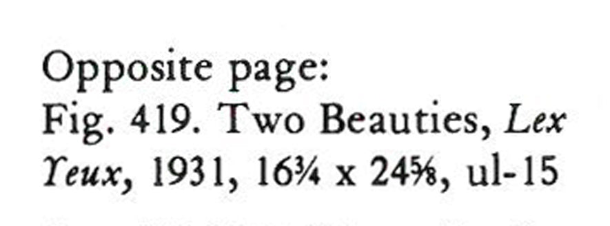 ルイ・イカール「二人の美人(Two Beauties)」エッチング・アクアチントに手彩色 レゾネ掲載内容2