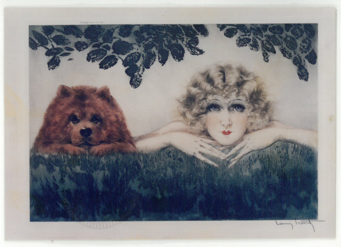 ルイ・イカール「二人の美人(Two Beauties)」エッチング・アクアチントに手彩色 鑑定保証書(裏画像)