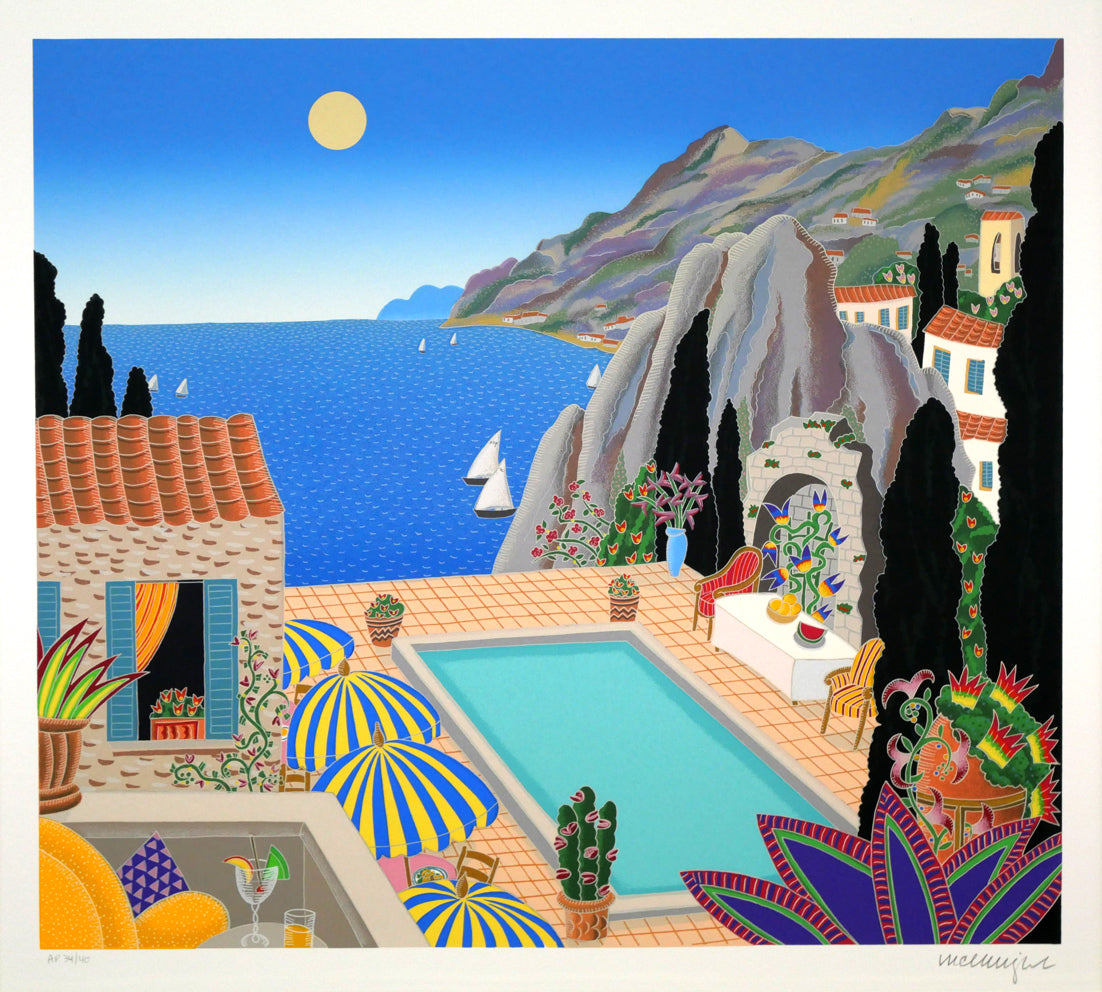 トーマス マックナイト(Thomas McKNIGHT)「マントン(Menton)」シルクスクリーン版画 作品全体拡大画像