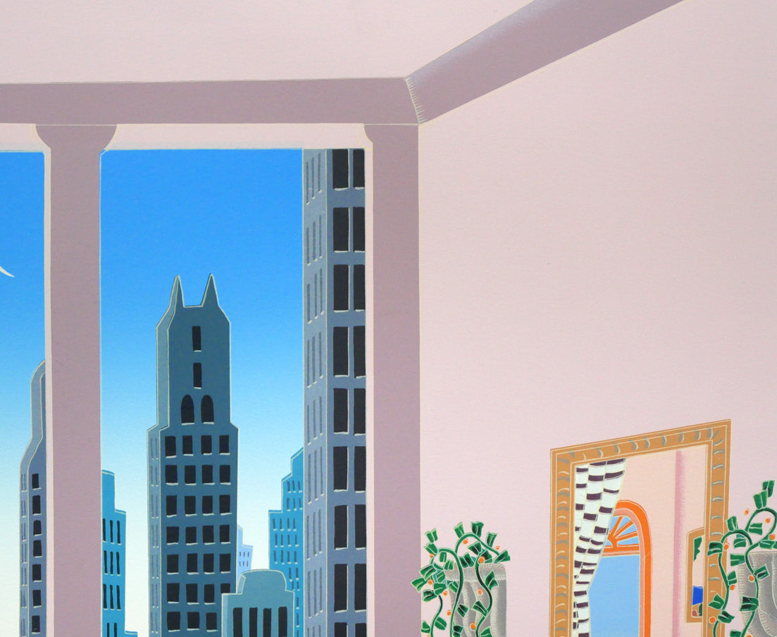 トーマス マックナイト(Thomas McKNIGHT)「ロックフェラーセンター」シルクスクリーン版画 拡大画像3