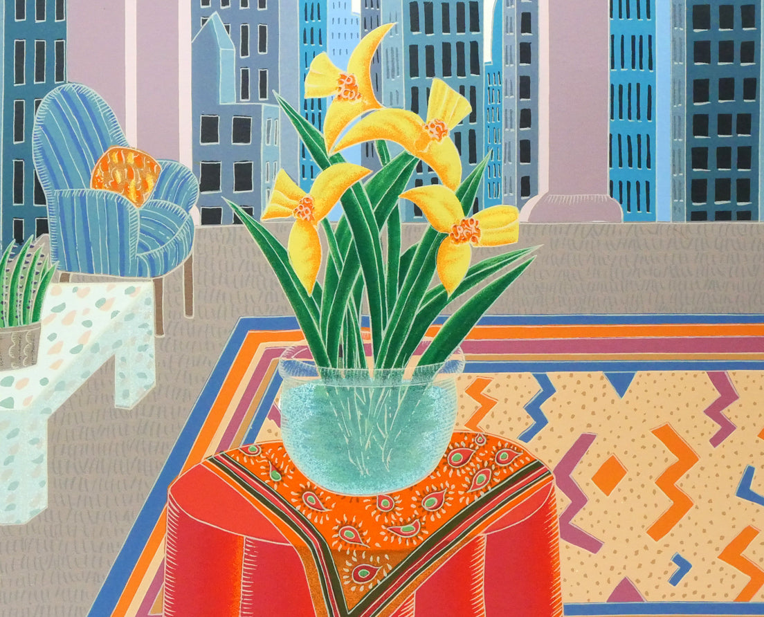 トーマス マックナイト(Thomas McKNIGHT)「ロックフェラーセンター」シルクスクリーン版画 拡大画像5